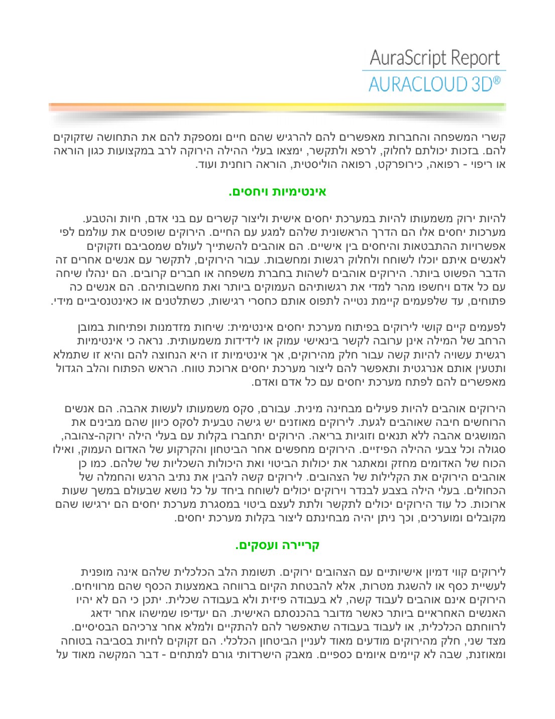 עמוד 13 מתוך דוח הילה אמיתי - אינטימיות ויחסים, קריירה ועסקים
